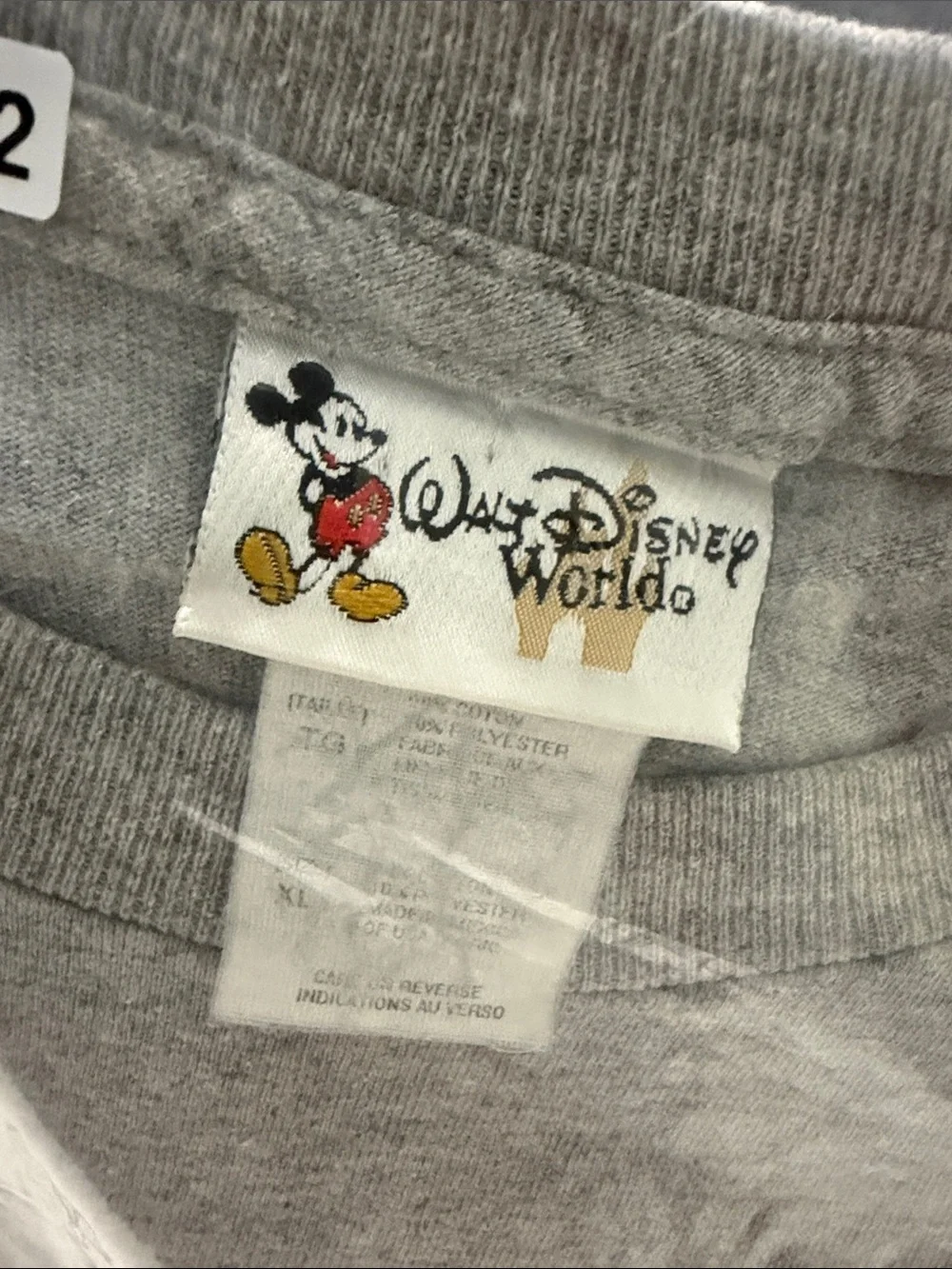 Disney Vintage Walt Disney World T-Shirt Size XL Short Sleeve Gray